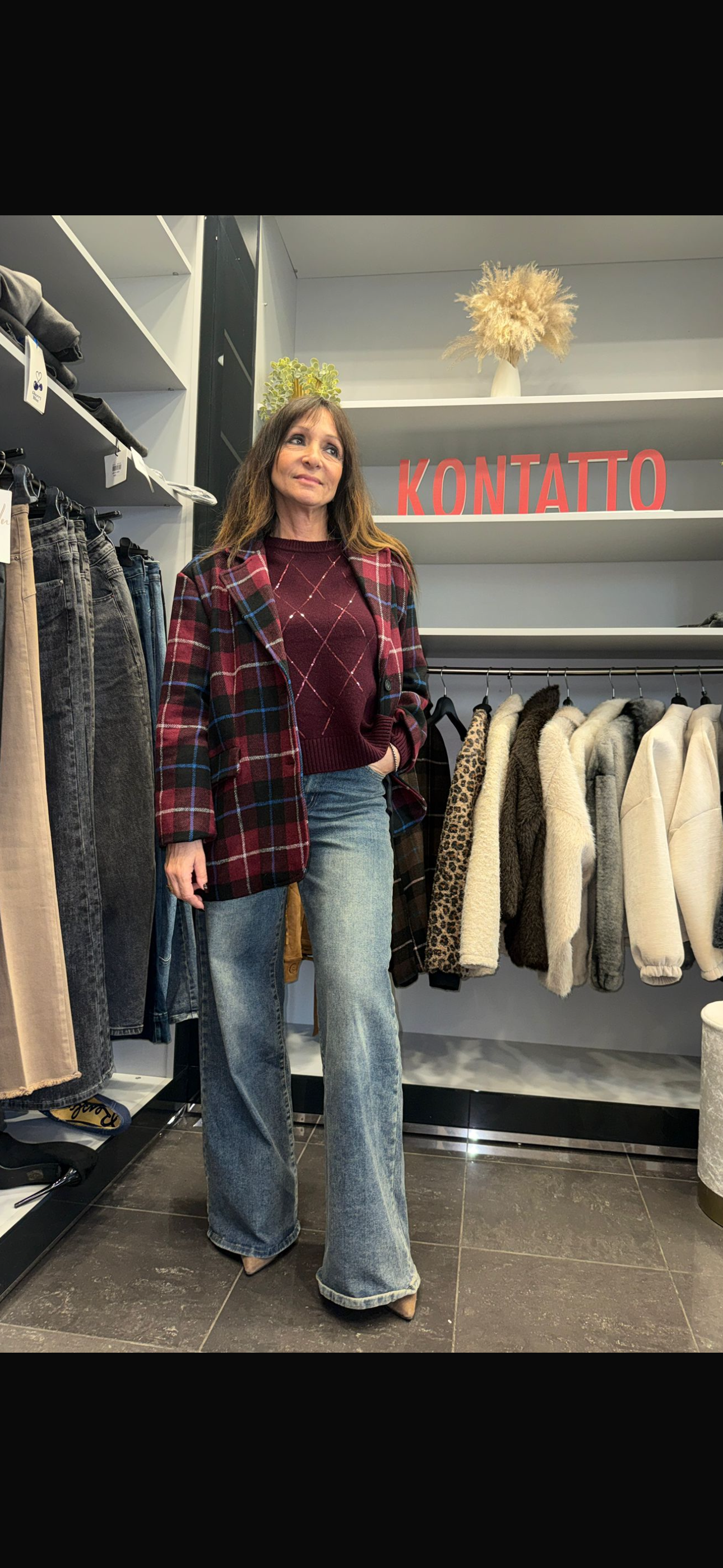 Giacca a quadri over