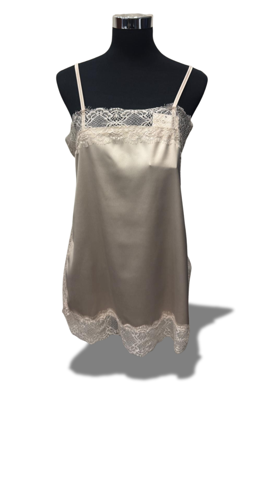 top in pizzo in raso e pizzo taglia unica