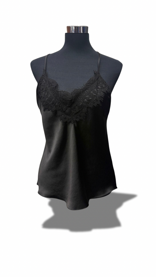 Top in pizzo Nero
