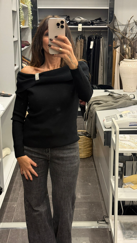 Maglia in lana con strass