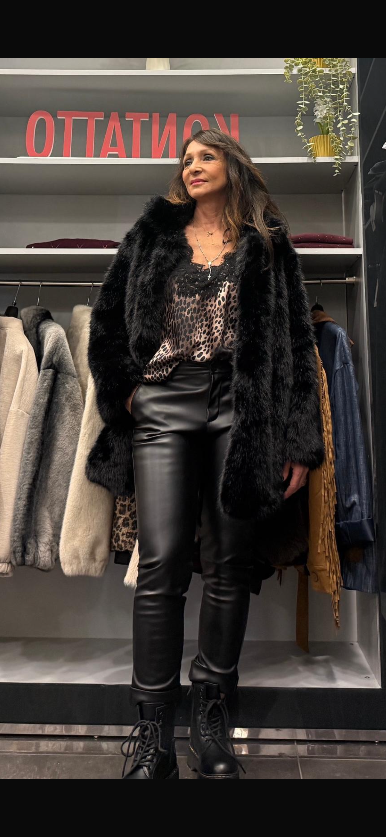 Top in pizzo leopardato in raso taglia unica